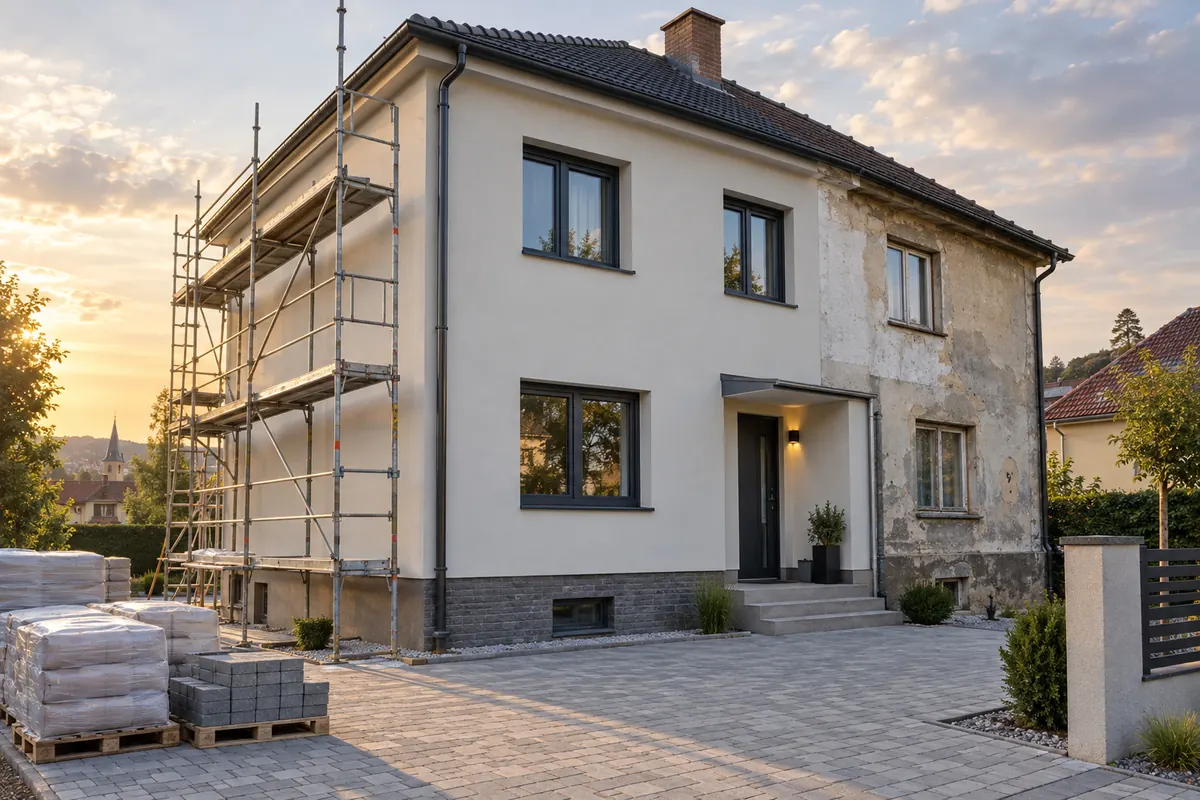 Rekonstrukce staršího rodinného domu s novou fasádou a okny